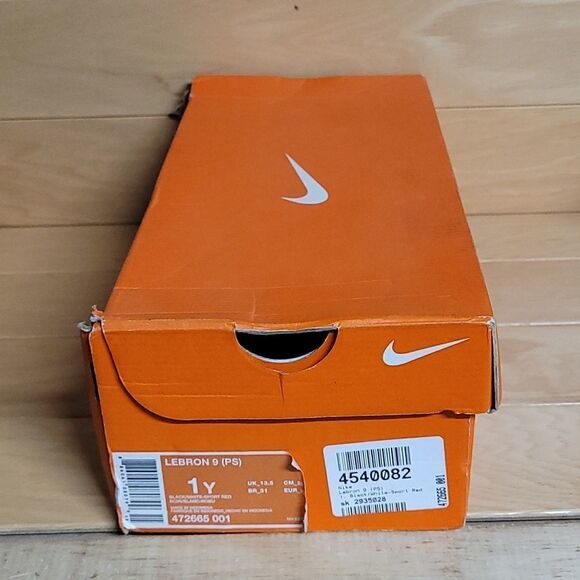 Nike Lebron 9 PS Black WhiteRed Boys Girls Youth Basketball Shoe 472665-001 - Picture 12 of 13